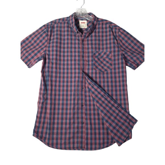 Levi's Other - Levi's Short Sleeve Men's Medium Casual Shirts Red & Blue Checkered